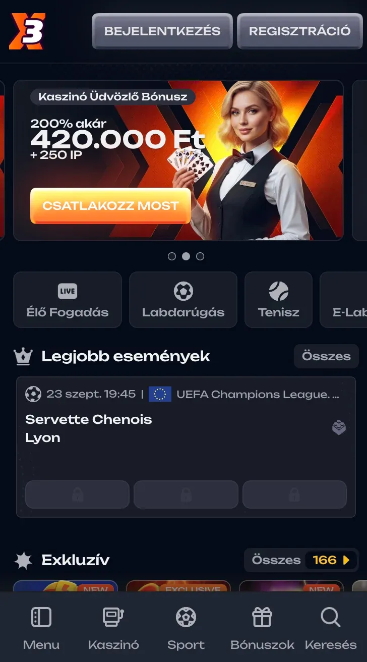 Mobiljáték az X3bet